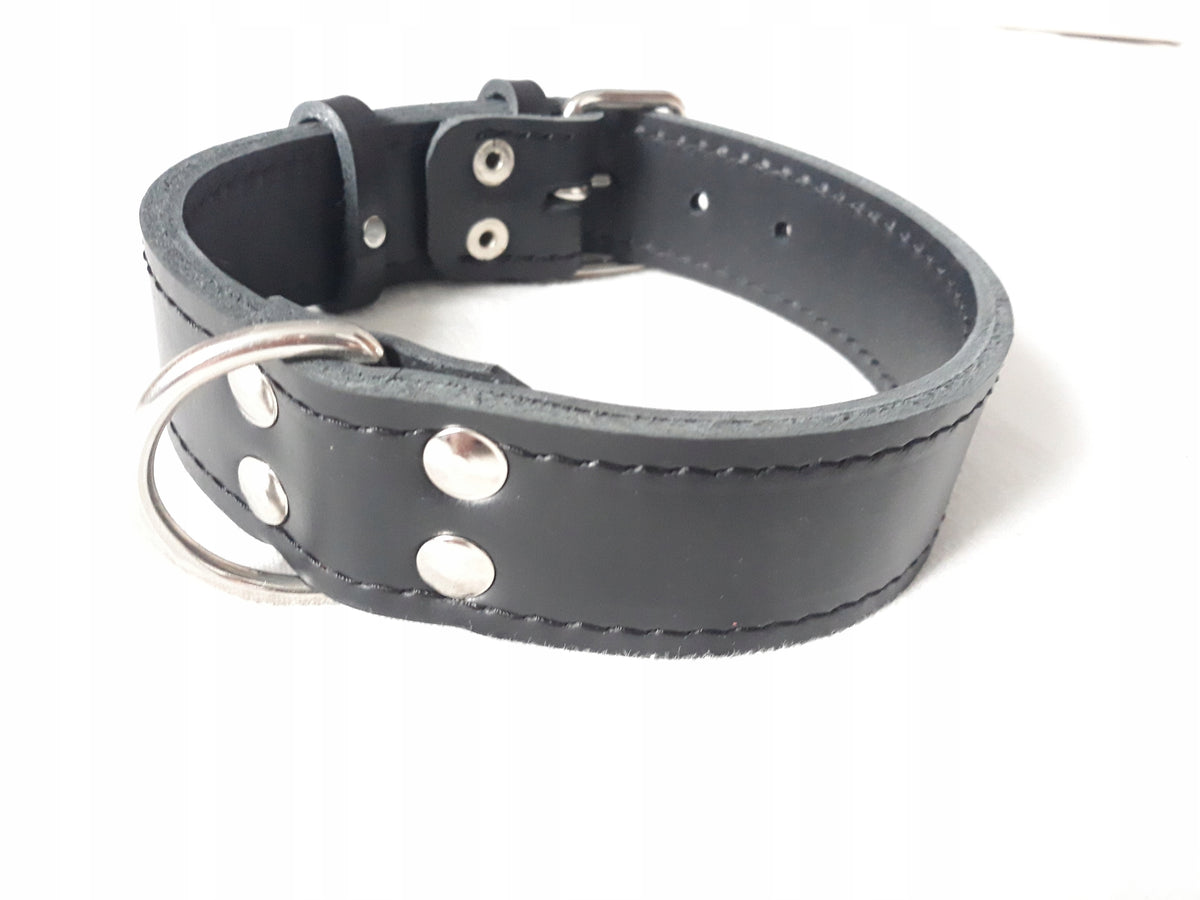 LEATHER COLLAR MEGA STRONG 4cm/60cm