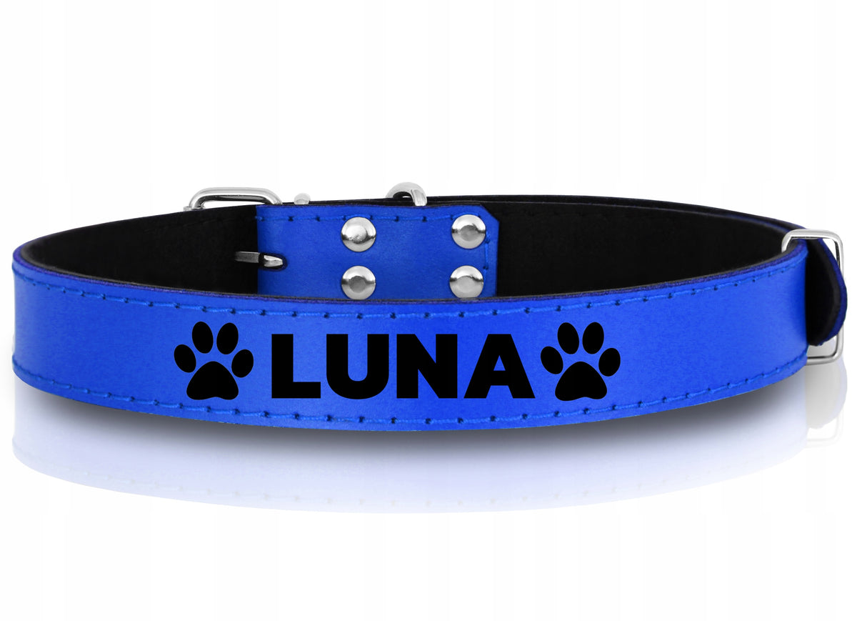 LEATHER DOG COLLAR WITH ENGRAVING 35-45 M Brand Reverse