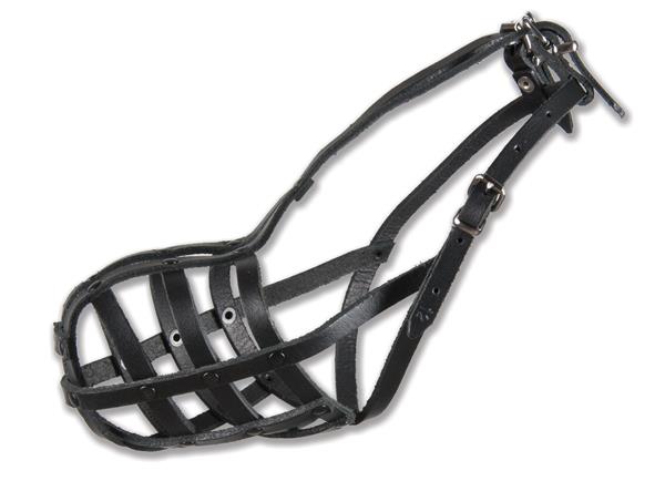 LEATHER muzzle SHEPHERD SMALL RIVETED Dino