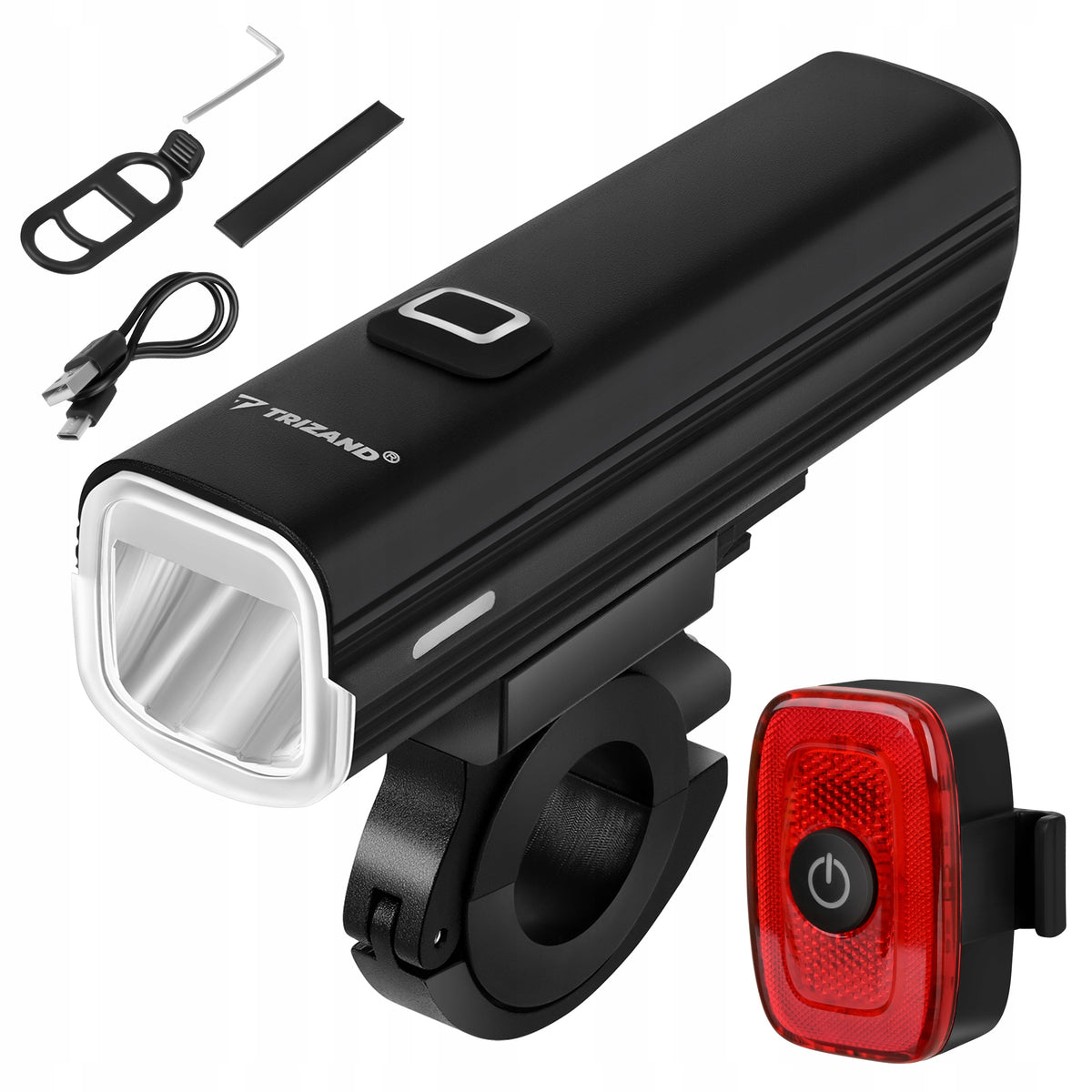 LED Bicycle Light 1000lm Rear Front Powerful Flashlight 4800mAh USB Kit