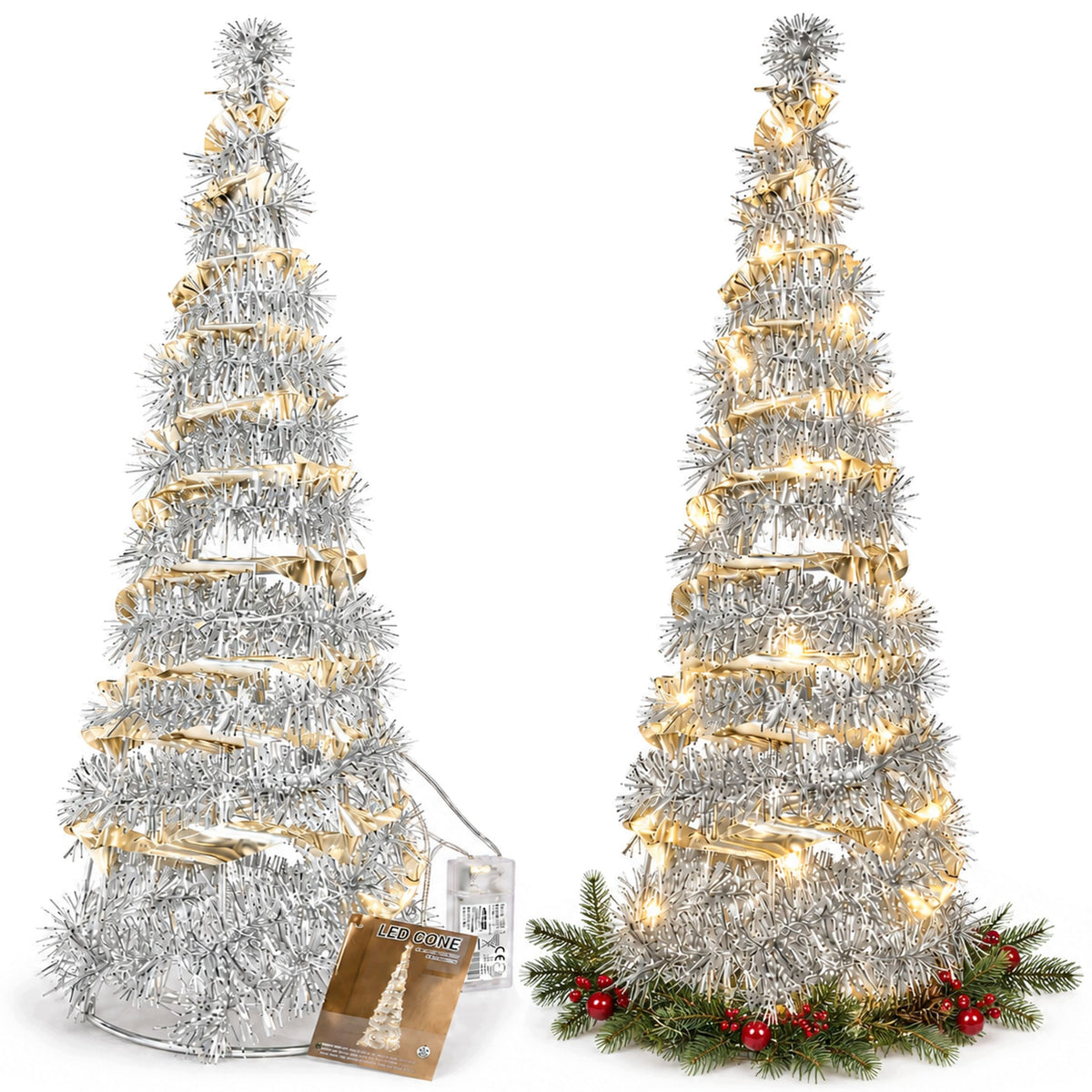 LED CHRISTMAS TREE DECORATIVE METAL CHRISTMAS ORNAMENT CHRISTMAS 45 cm COLORS