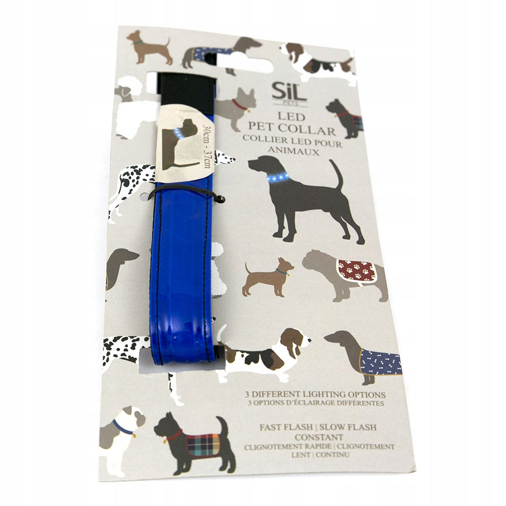 LED COLLAR FOR CAT DOG BLUE42-48CM NAVY BLUE