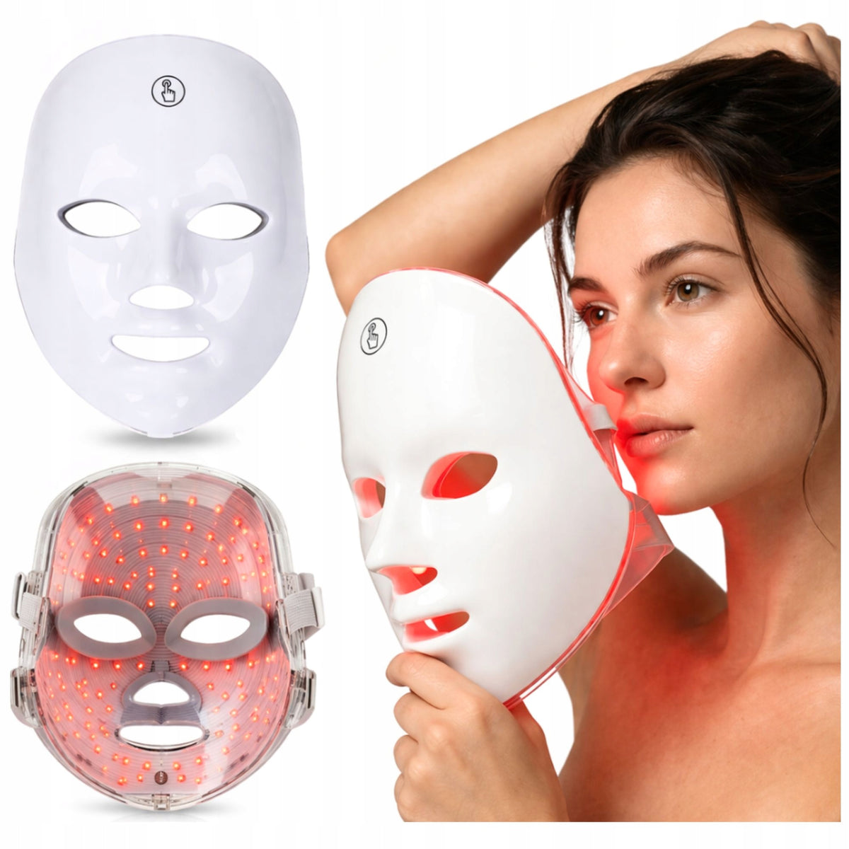LED FACE MASK 7 COLORS LIGHT THERAPY ANTI AGING USB FOR GIFT