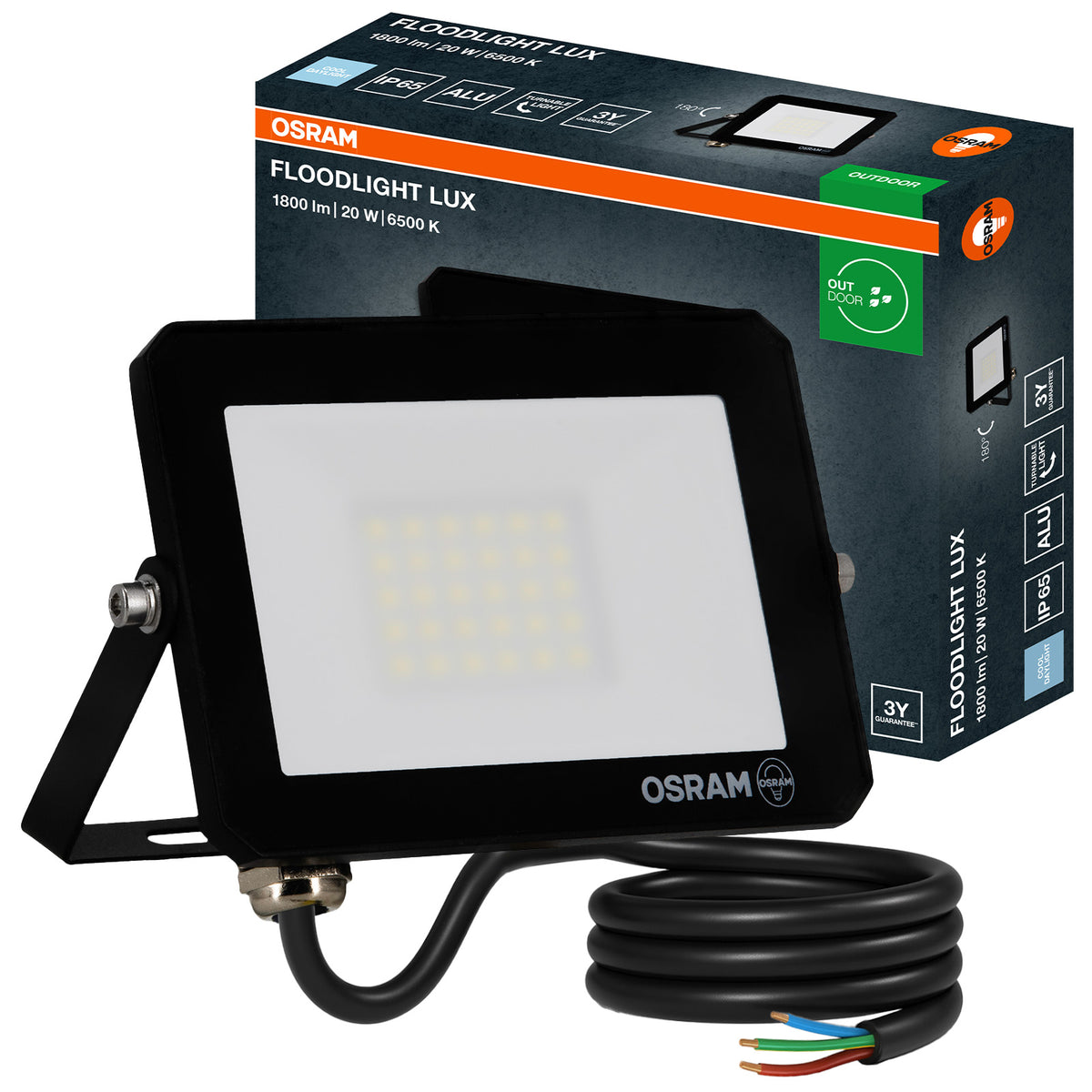 LED Floodlight Halogen Outdoor Headlight 20W 6500K 1800lm IP65 OSRAM