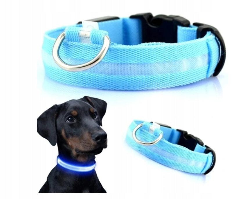LED GLOWING COLLAR FOR CAT DOG WEBBING COLORS