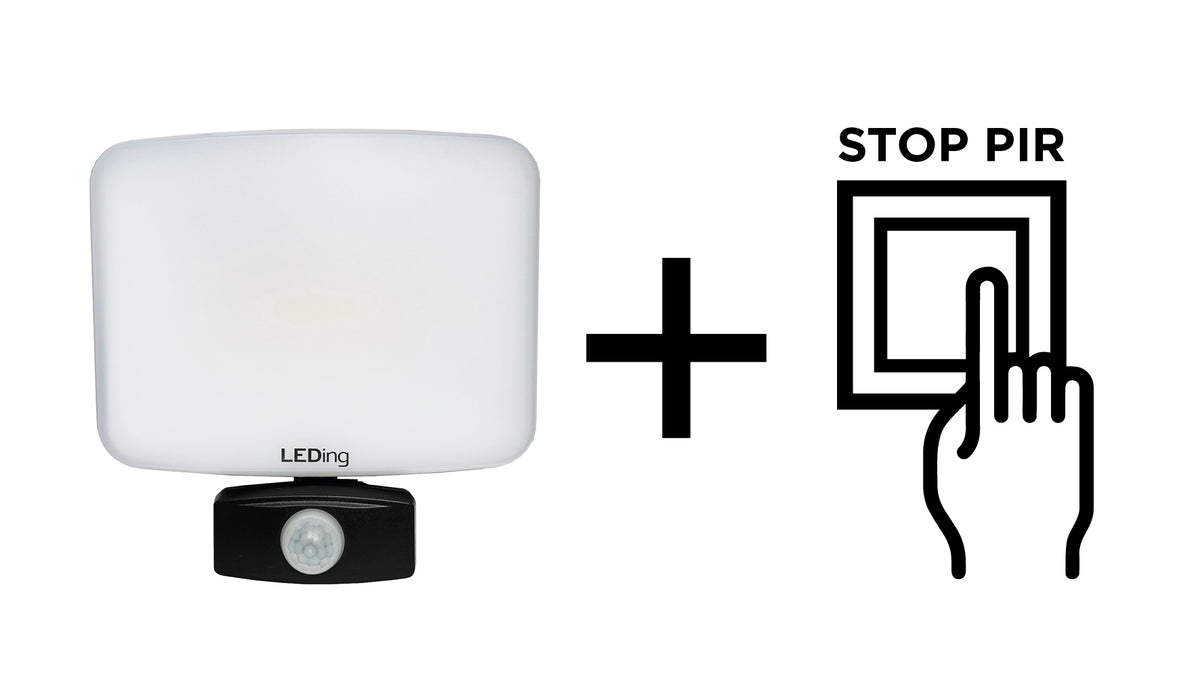 LED HALOGEN FLOODLIGHT LAMP 50W PIR + STOP PIR