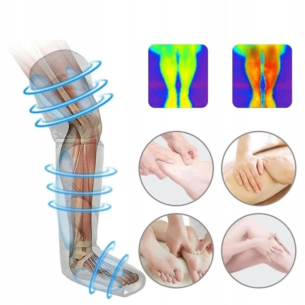 LEG MASSAGER WITH AIR COMPRESSION DOUBLE FOR CALF FEET THIGHS 3 PROGRAMS Medical device no