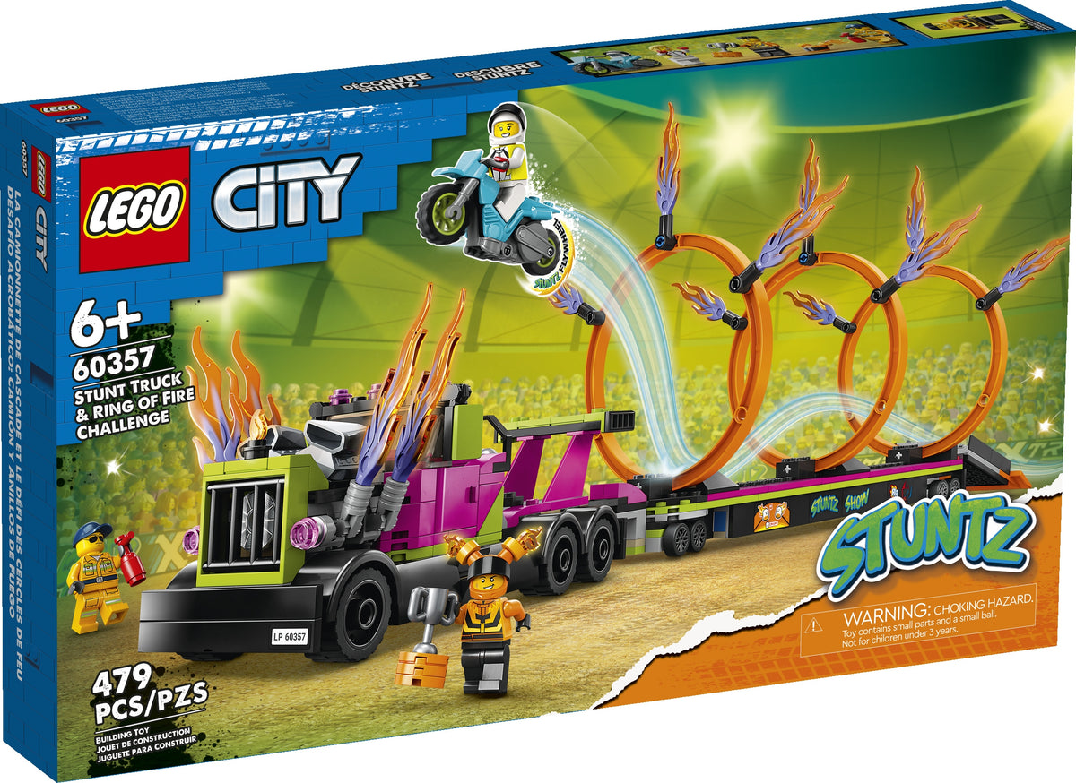 LEGO CITY 60357 Stunt Challenge - Truck and Fire Rims