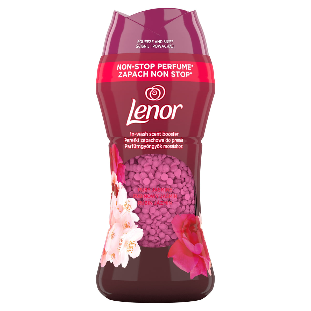 LENOR UNIVERSAL FRAGRANCE PEARLS FOR WASHING BEADS RUBY JASMIN ROSE 6x195g Packaging status original