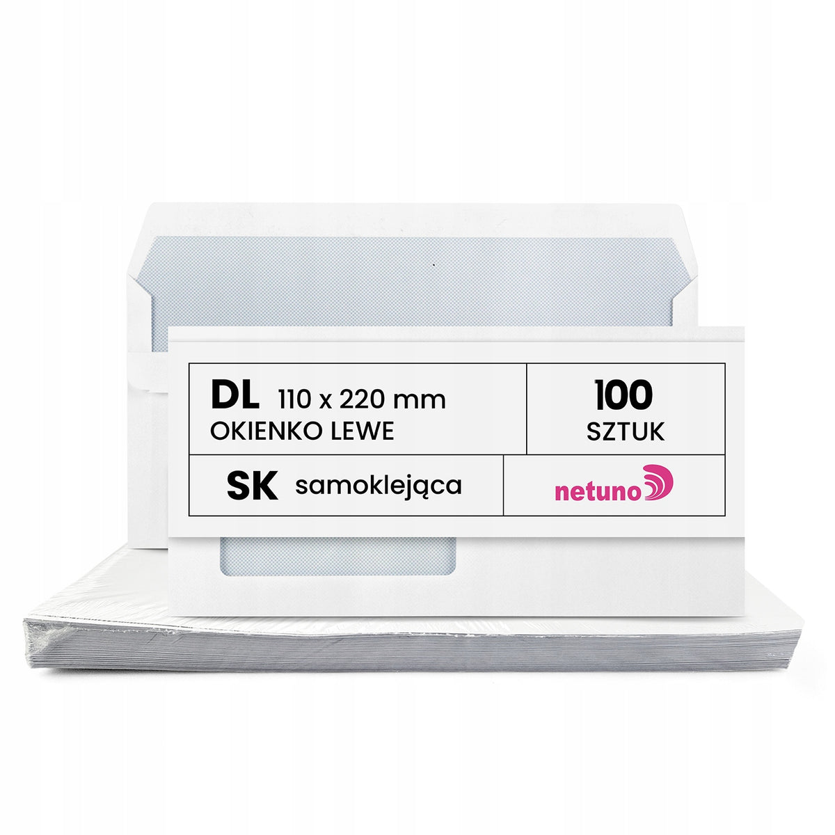 LETTER ENVELOPES WITH WINDOW DL SK SELF-STICKING WHITE STRONG ADHESIVE 100 PIECES