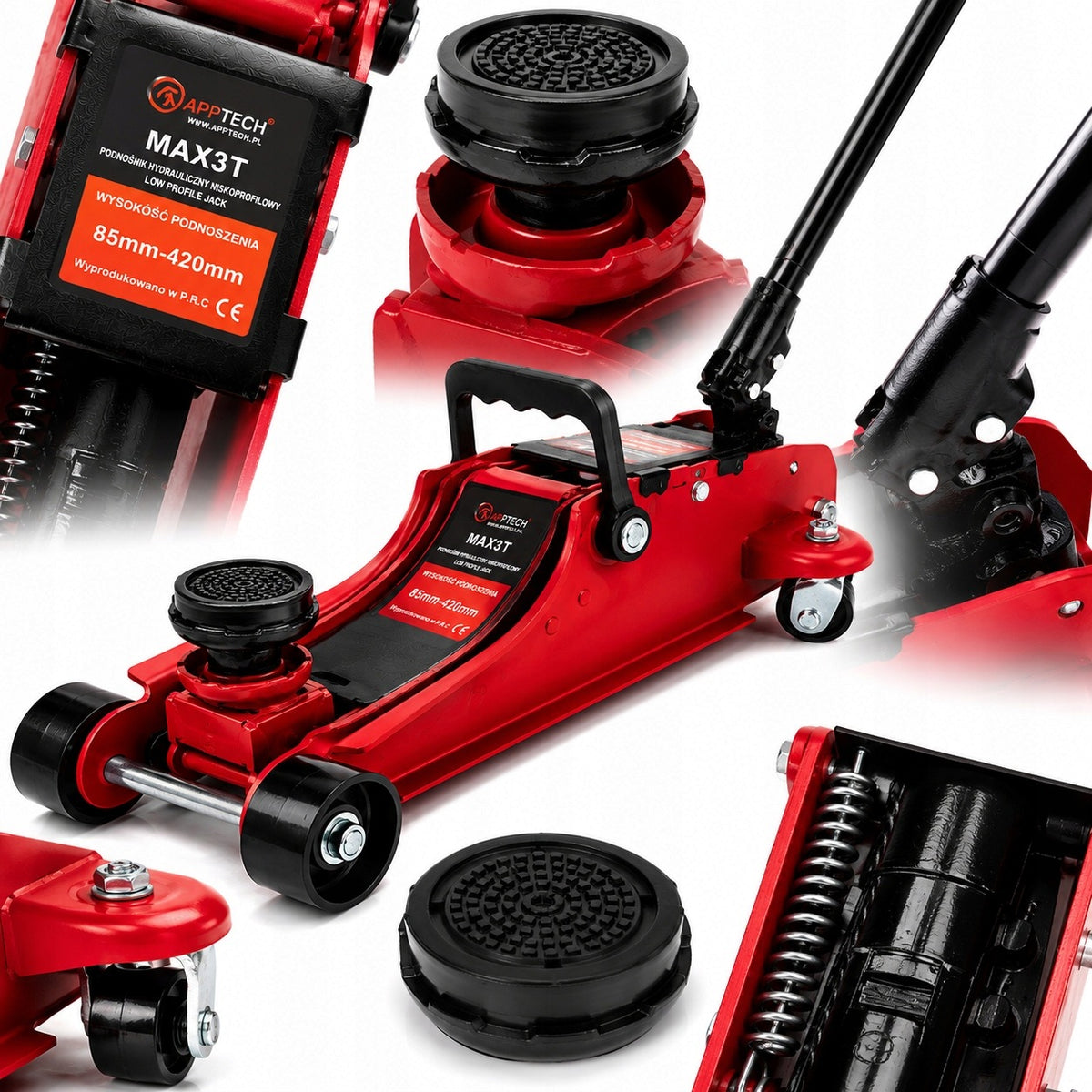 LIFT FROG LOW PROFILE JACK 3T RUBBER X2 INCREASE 360° HANDLE 3 TONS