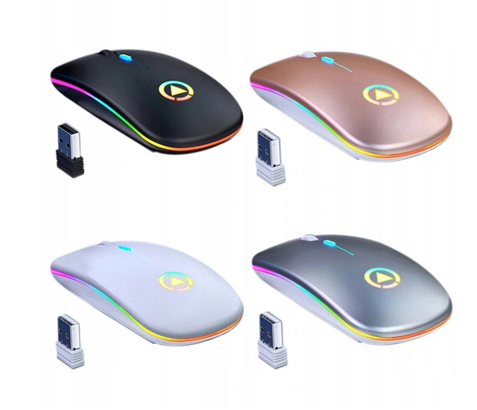 LIGHTWEIGHT WIRELESS LAPTOP MOUSE BACKLIT RGB FOR SCHOOL WORK QUIET Packaging status original