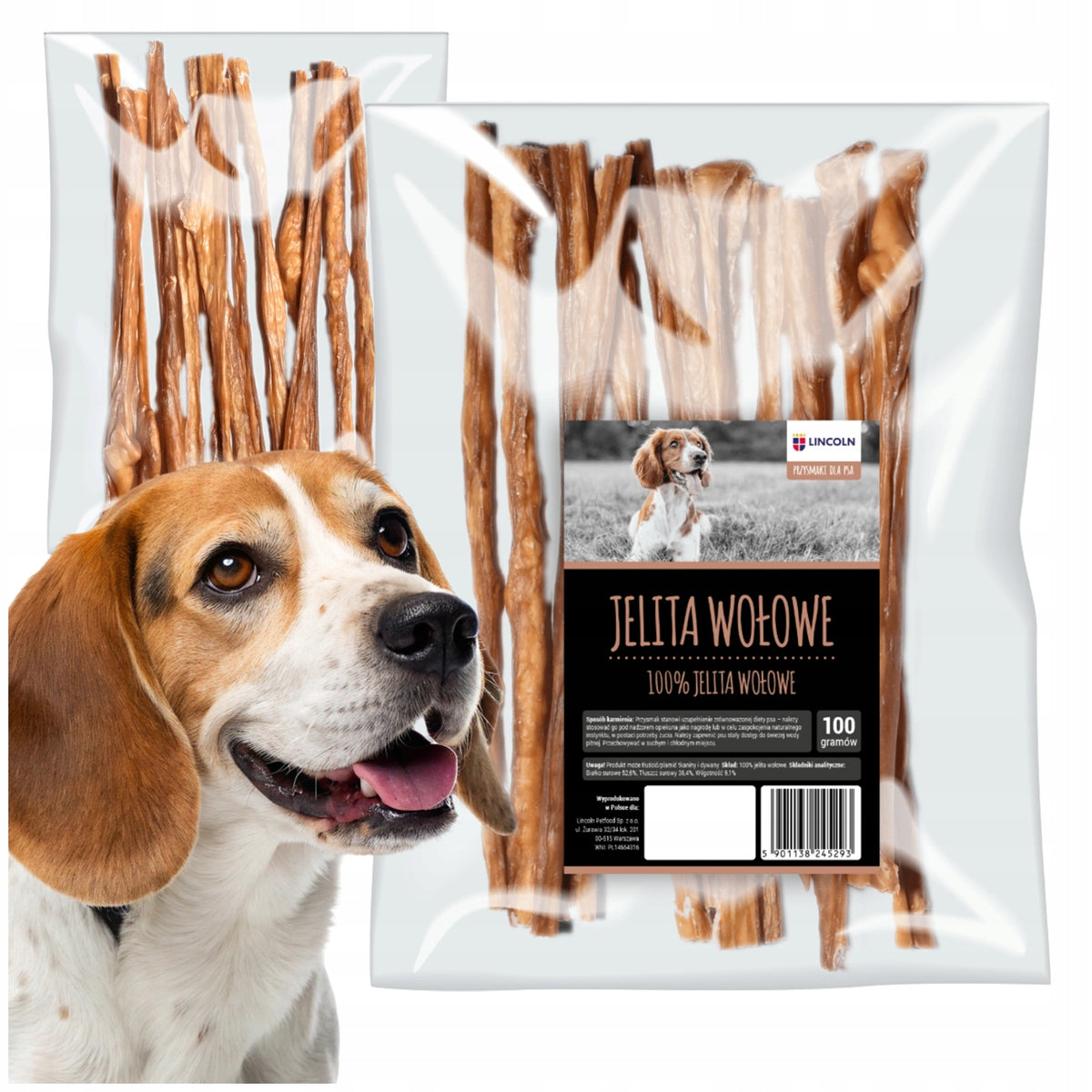 LINCOLN BEEF INTESTINES FOR DOGS 100 G