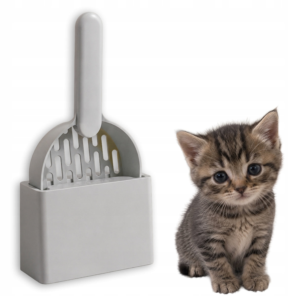 LITTER BOX SHOVEL WITH CAT STAND PORTABLE CAT