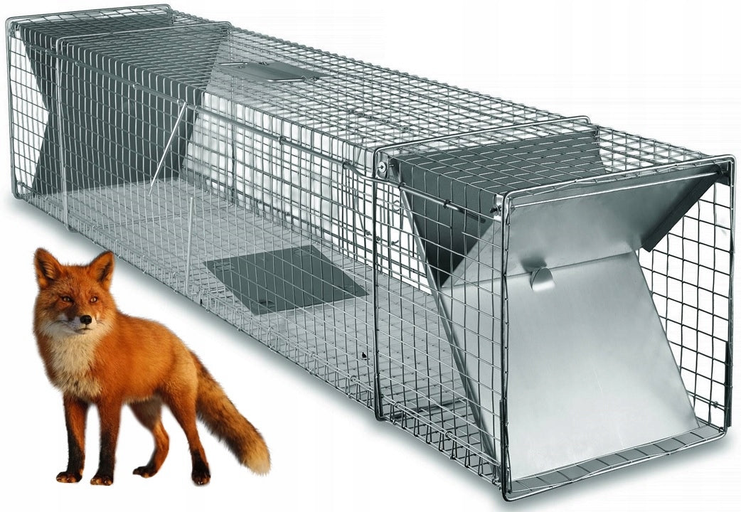 LIVE TRAP FOR FOXES, MARTENS, RACCOONS, AND OTHER ANIMALS 122x29x31cm Poland