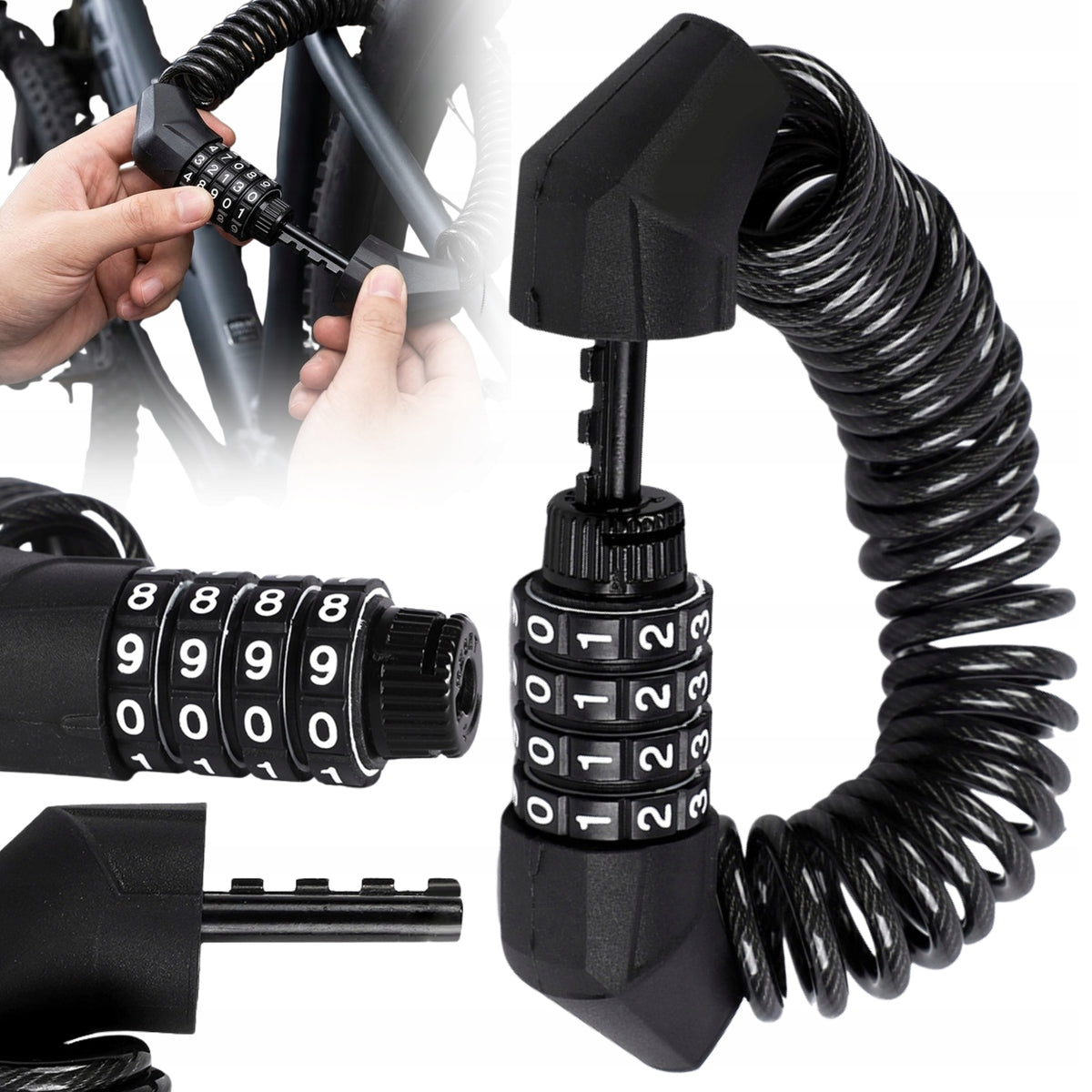LOCK ANTI-THEFT CABLE BICYCLE CIPHER BICYCLE PROTECTION 1,2m