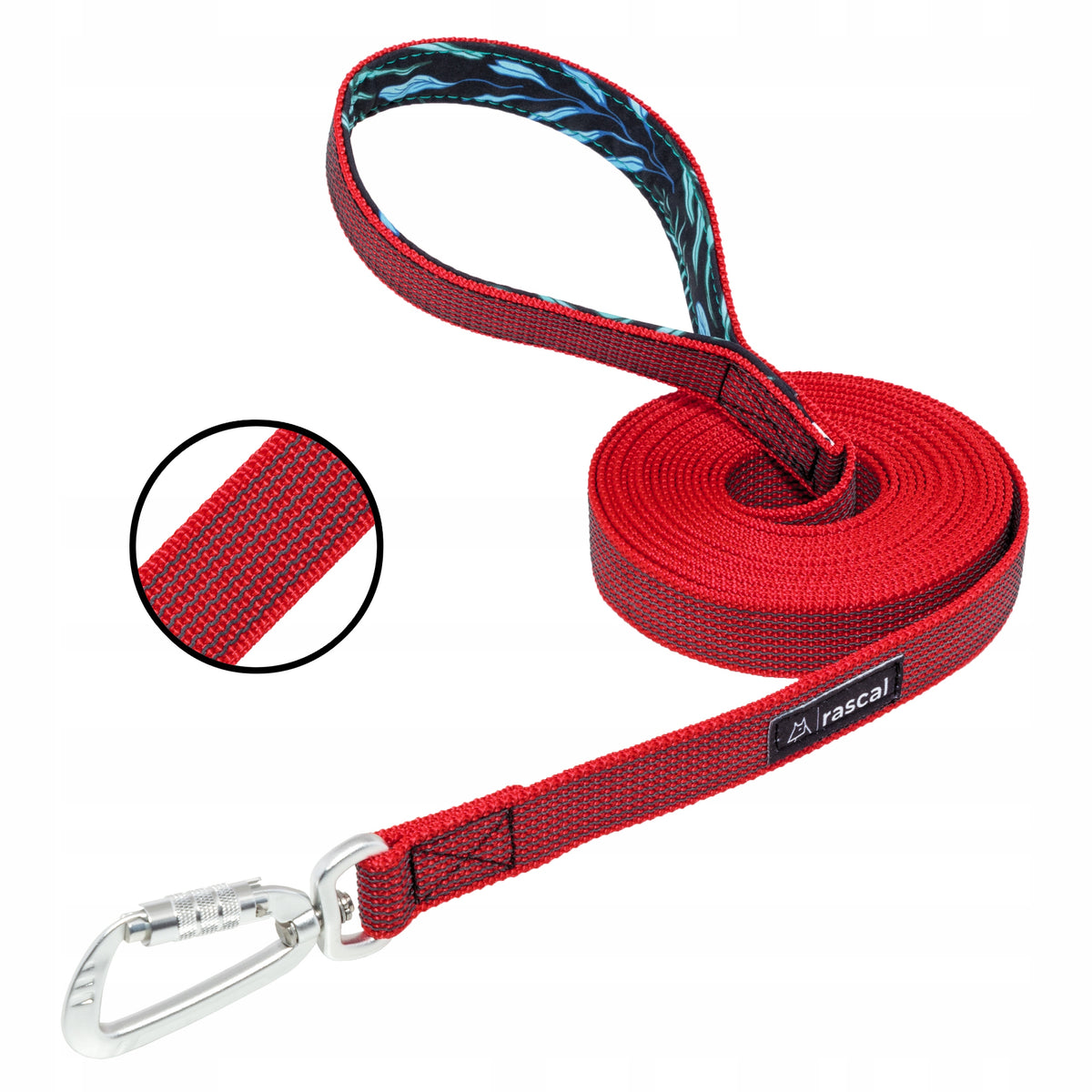 Lanyard for big dog training rope rubberized 5m red | RASCAL