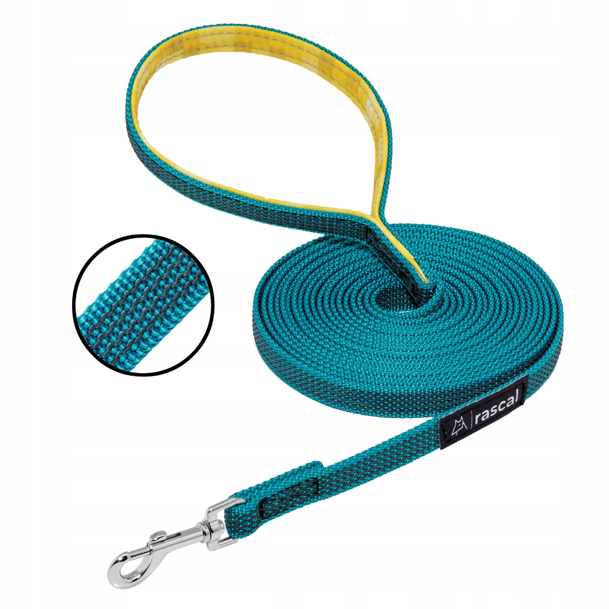 Lanyard for small dog training rubberized 5 m turquoise | RASCAL