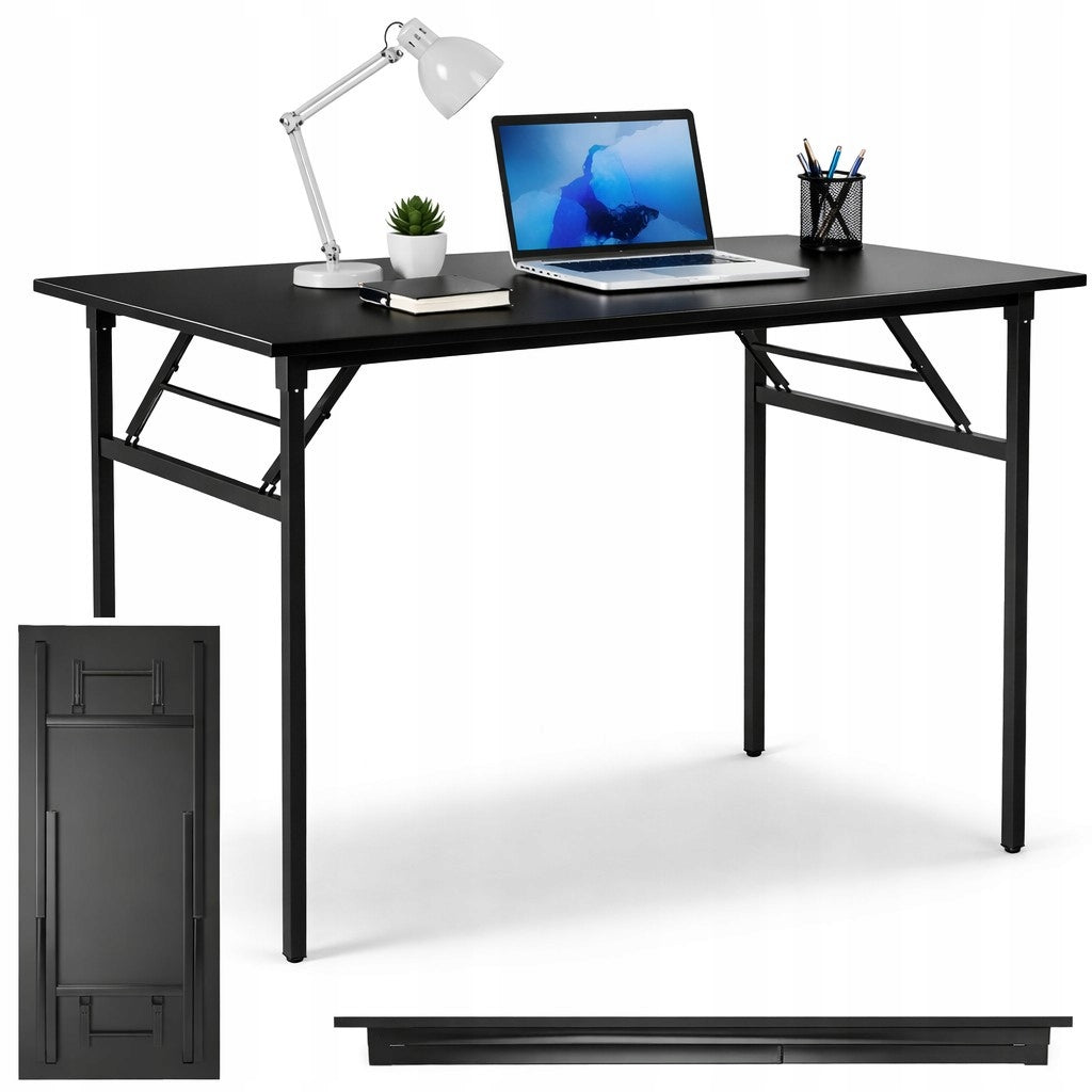Laptop Table Folding Small Computer Desk 120 x 60 x 76 cm BLACK