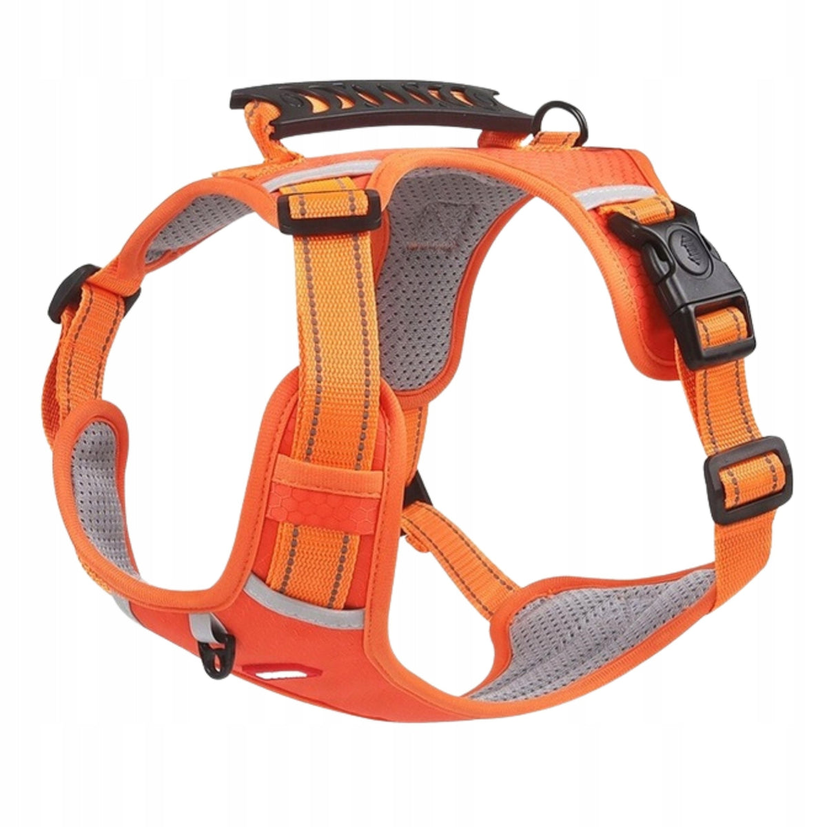 Large Dog Harness Pressure-Free Adjustable Reflective Roz L Orange