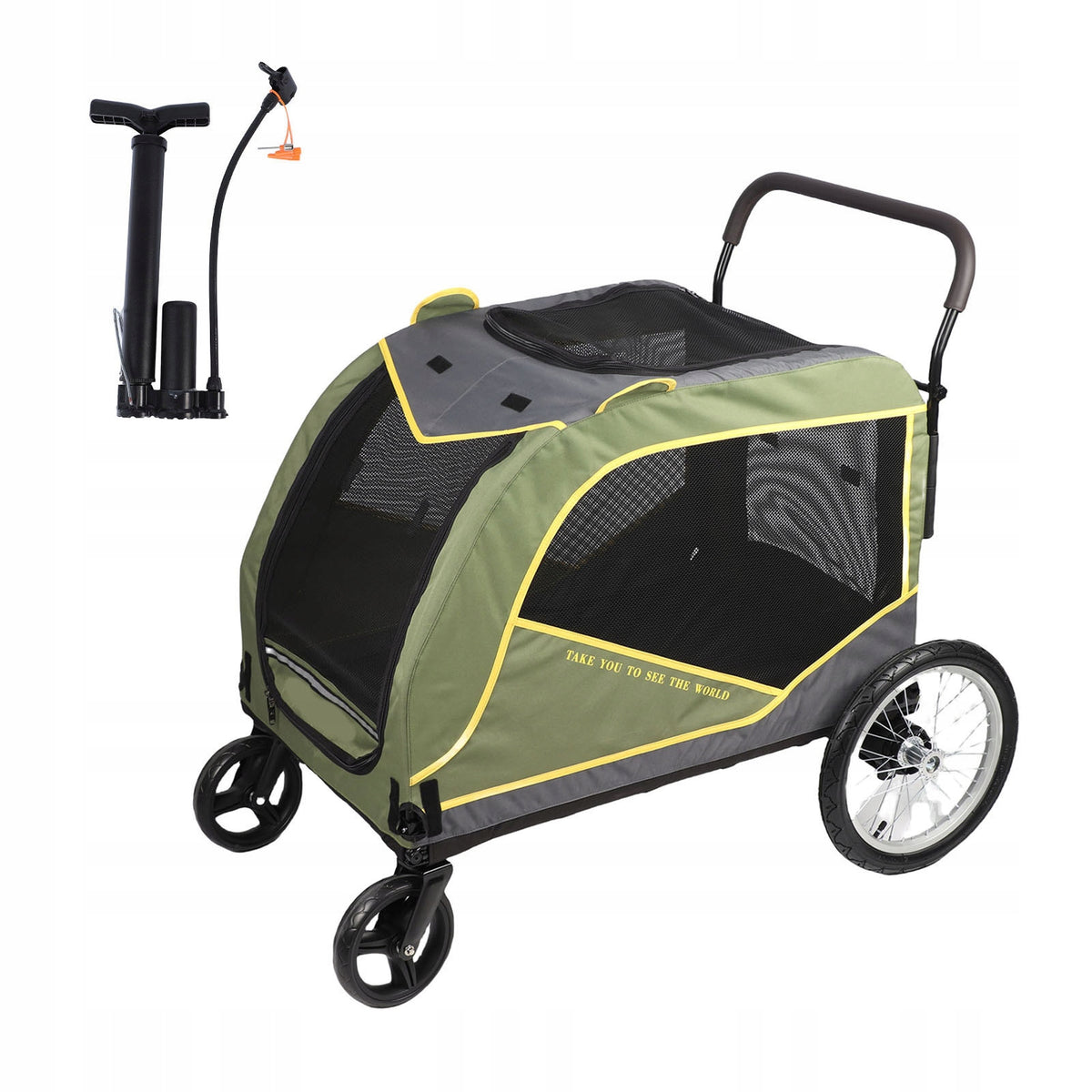 Large Dog Stroller 5-Sided Breathable Window Lifting Capacity 80 kg RB