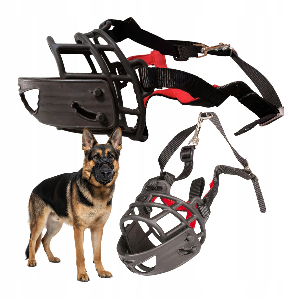 Large Dog muzzle PHYSIOLOGICAL rubber adjustable with XL opening (5)