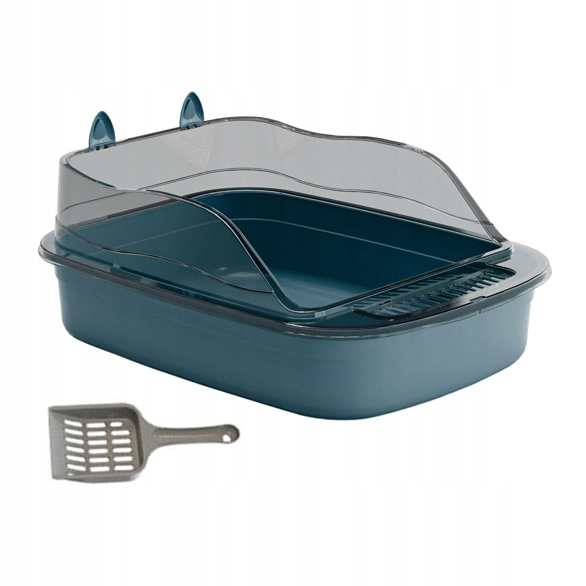 Large Open Cats Litter Box Cats Sand Basin Cat Sandbox Kitten Potty blue