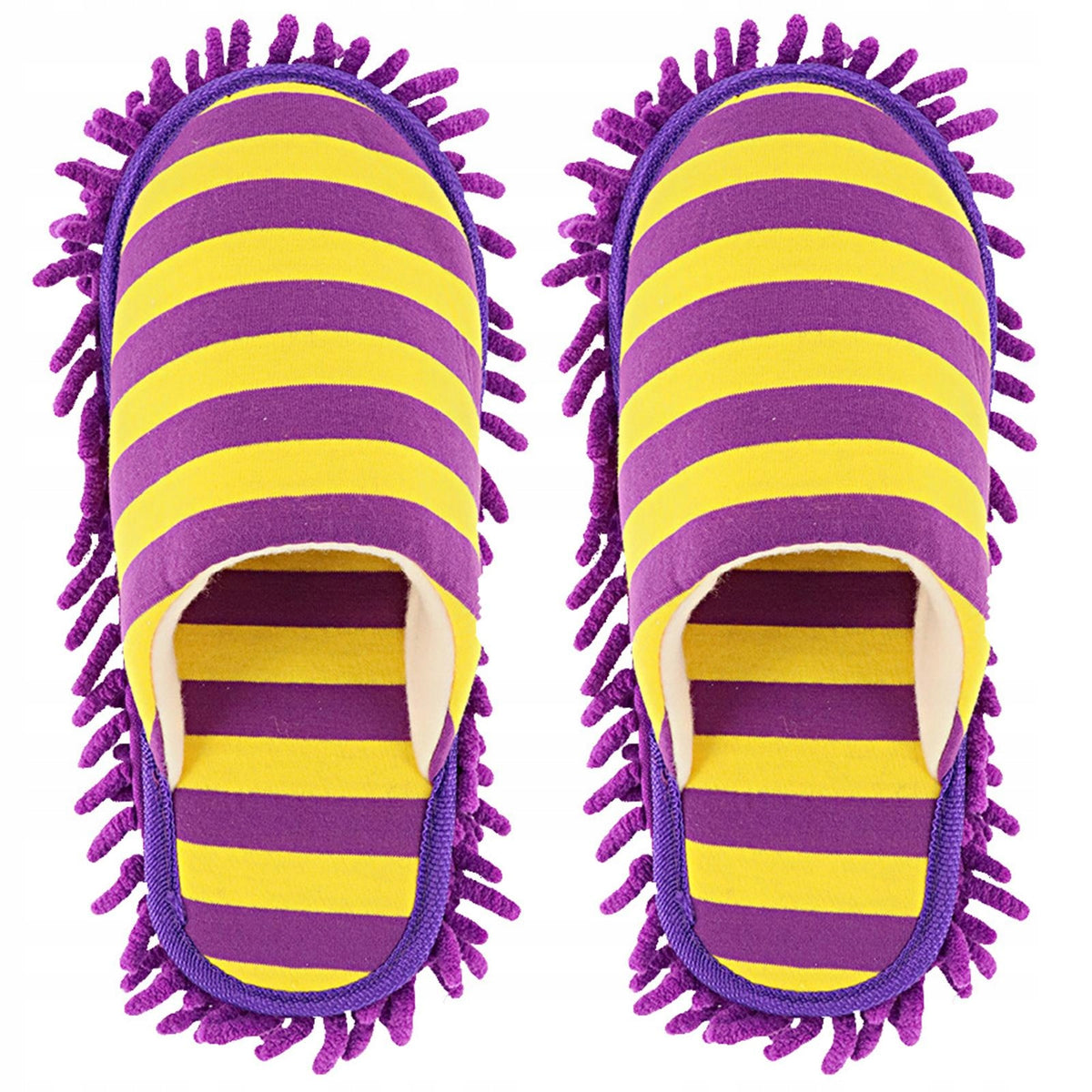 Lazy Mop Slippers Dusting Slippers Comfortable Reusable Microfiber Violet Packaging status original