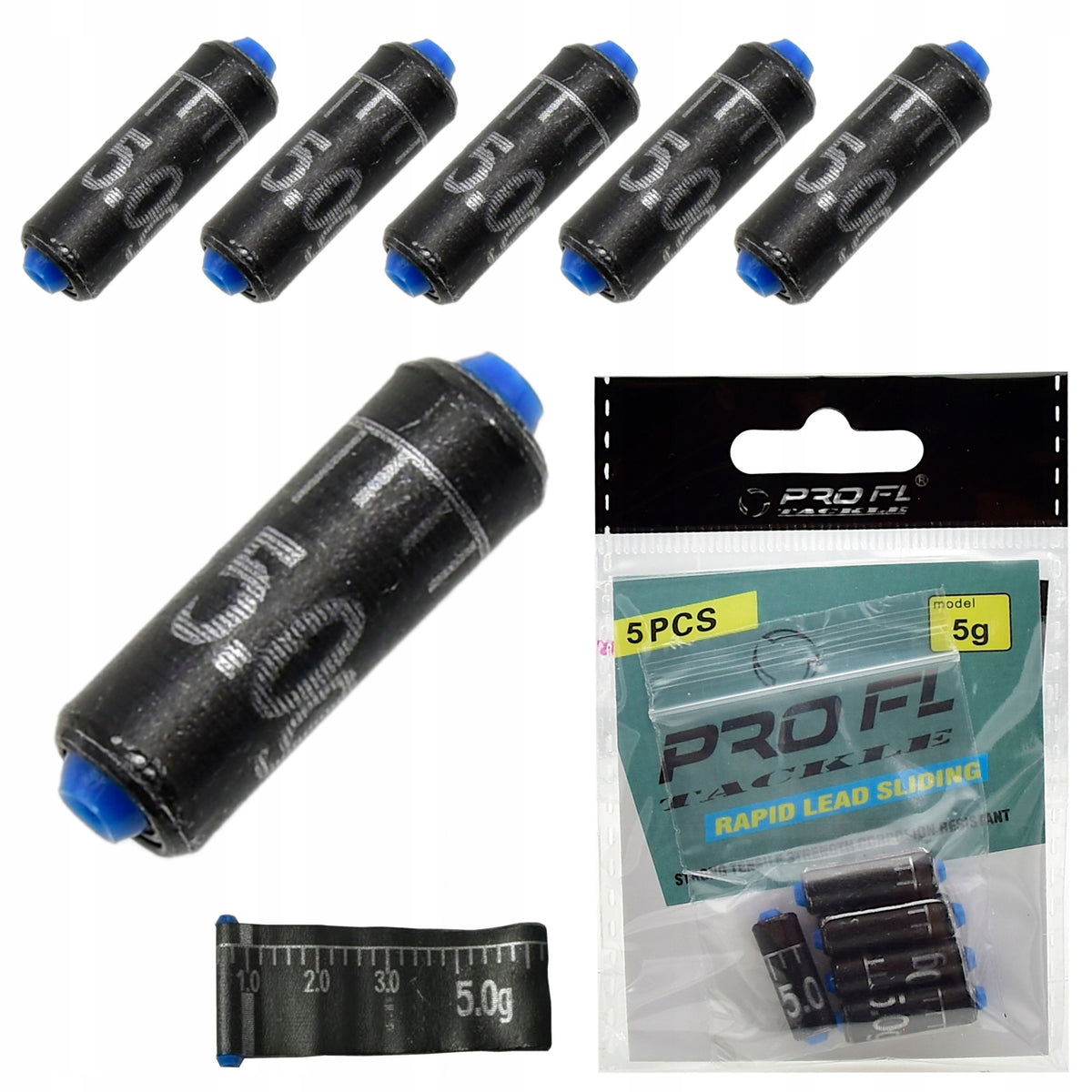 Lead Tape Retractable Weights 5,0g 5 Pcs Feeder Karp Method