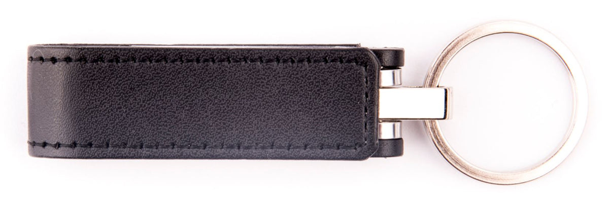 Leather Pendrive Keychain Black 512 MB date
