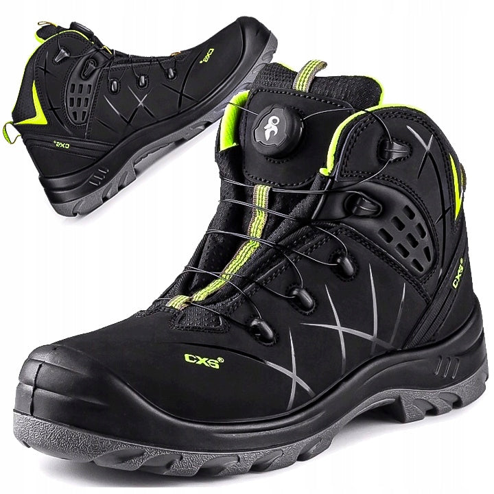 Leather Shoes High Size 42 BOA with Protective Toe Cap Work Boot