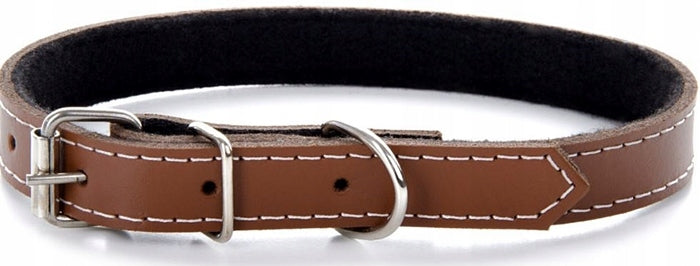 Leather collar Classic 35 cm, brown