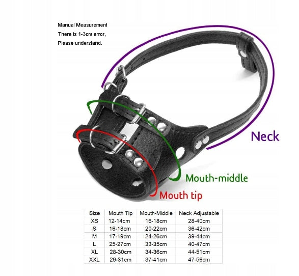 Leather muzzle anti biting XS black Brand Do