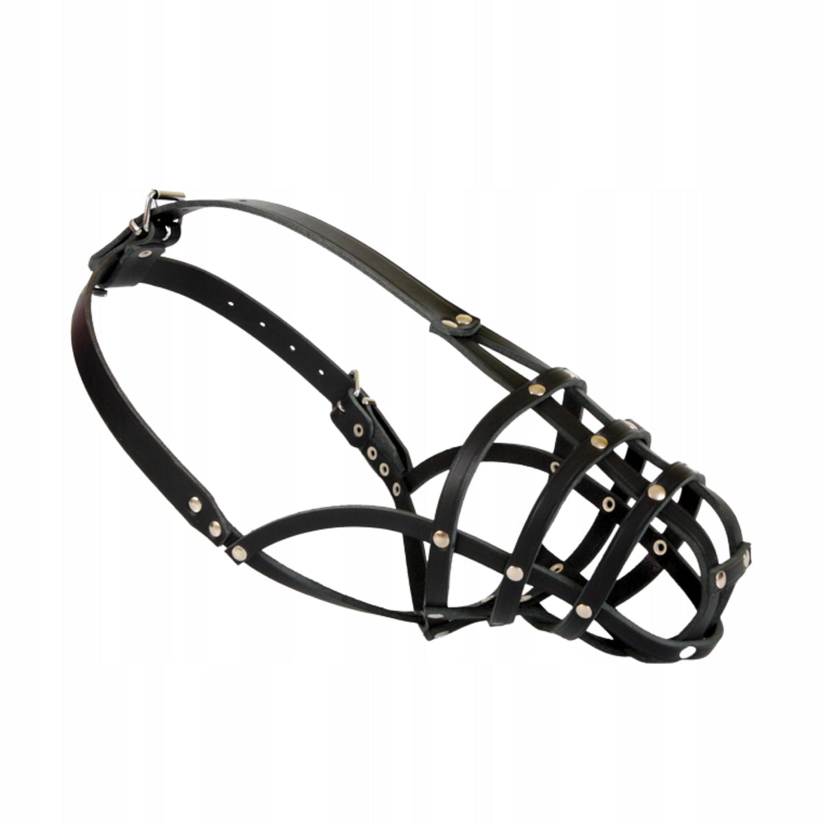 Leather muzzle for big dog Dingo riveted adjustable muzzle circumference 37cm Packaging status original