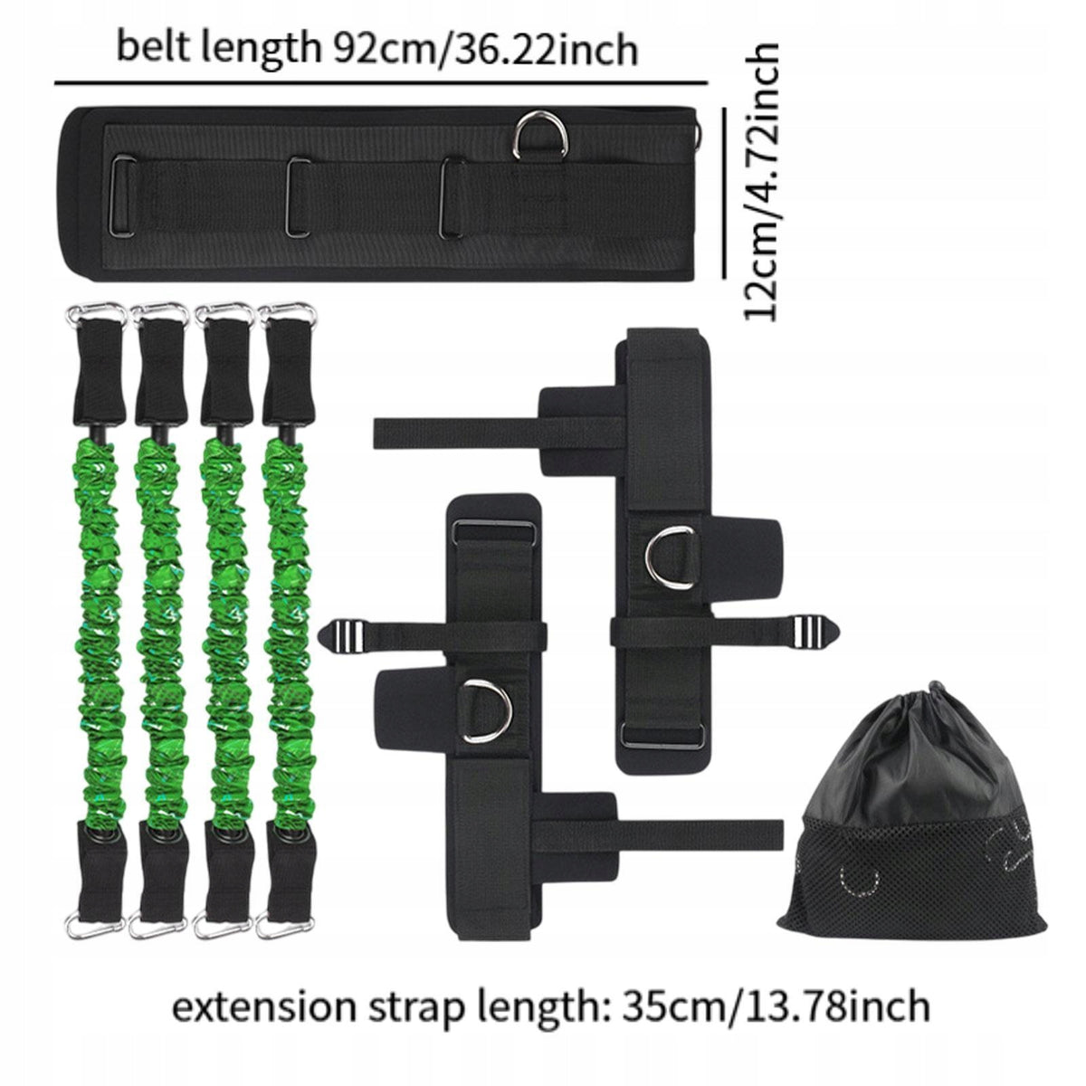 Leg Strength Resistance Bands Set Track and Field Vertical Jump Train Green Packaging status original