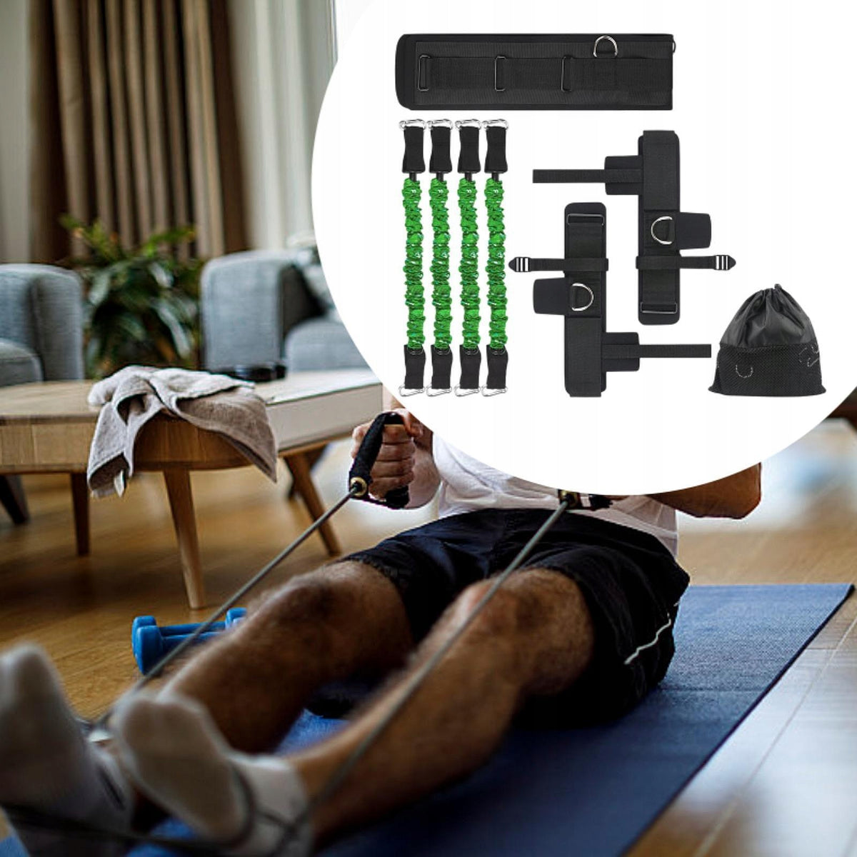 Leg Strength Resistance Bands Set Track and Field Vertical Jump Train Green