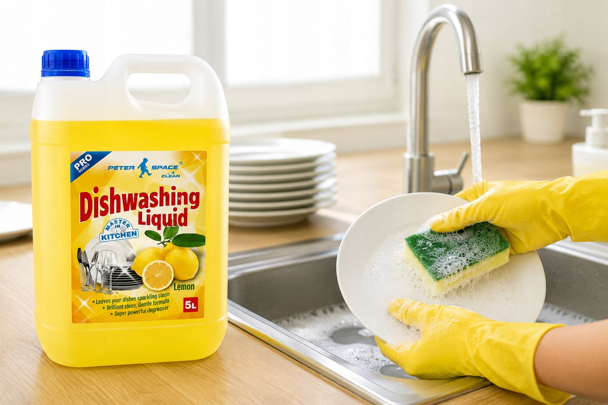 Lemon dishwashing liquid 5l very efficient Peter Space Packaging status original