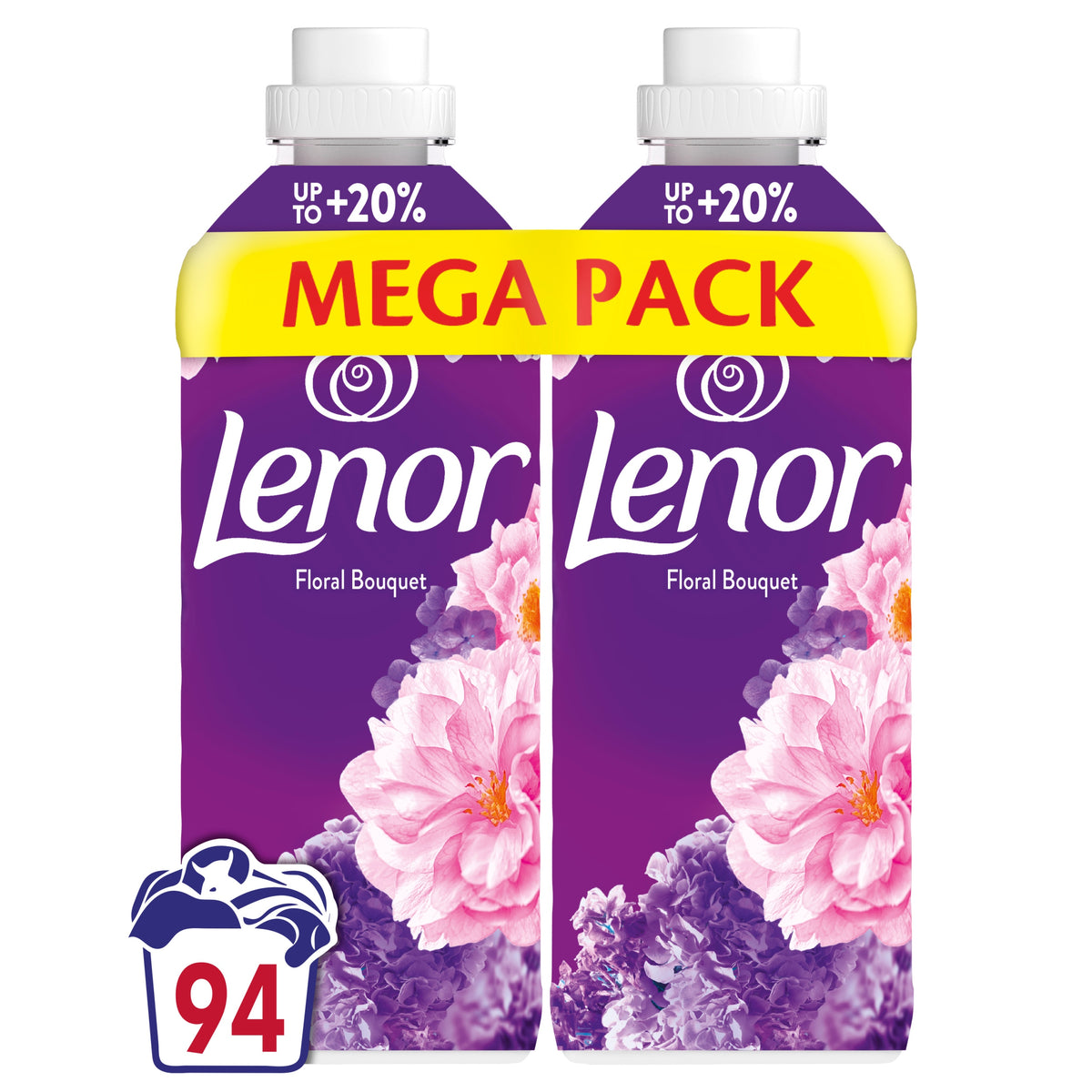 Lenor Floral Bouquet Fabric Rinsing Liquid – 2 × 987 ml Mega Pack