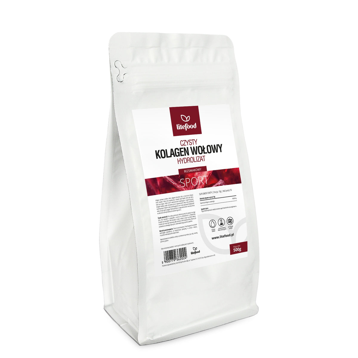 LiteFOOD - Beef Collagen Hydrolysate - 500g - Pure Powder - No Additives