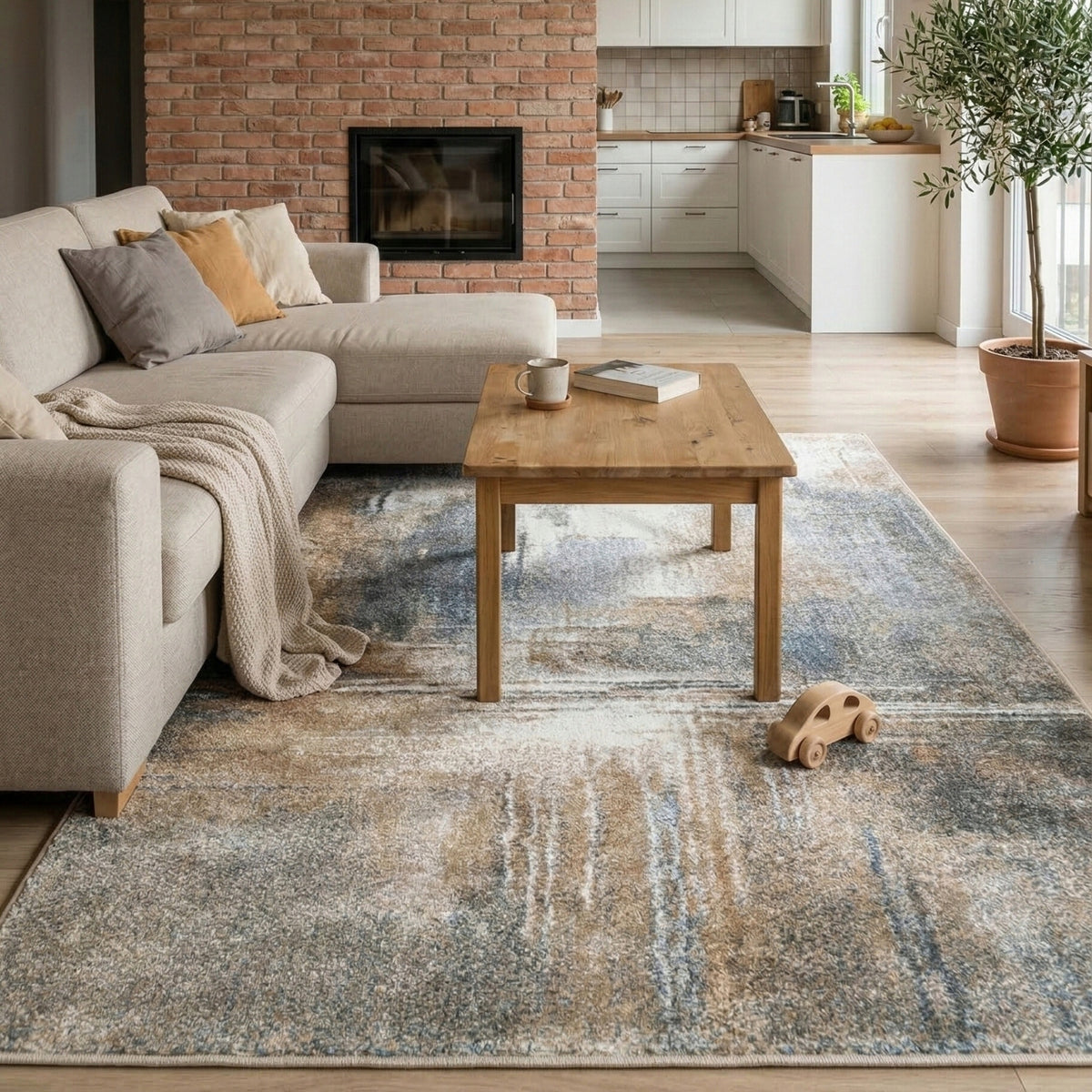Living Room Rug Modern 160x230cm Thick Meaty Rug Concrete LOFT Packaging status original