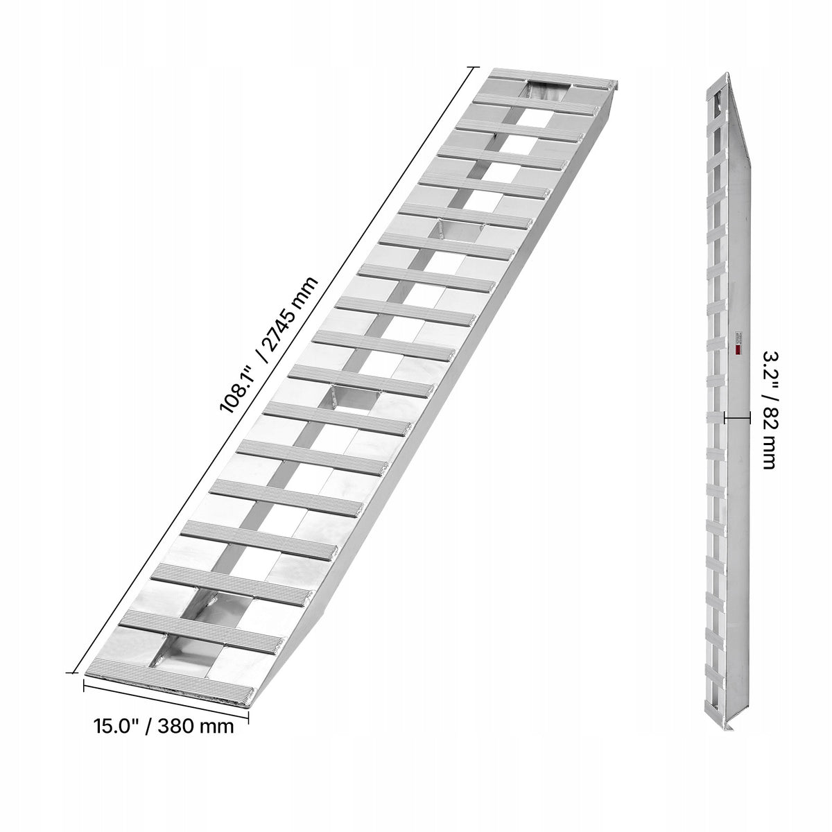 Loading Ramp 2Pcs 274,5x38CM Load Capacity 4535,9KG Solid Aluminum Manufacturer code LJSLZ108X15IVTNU30