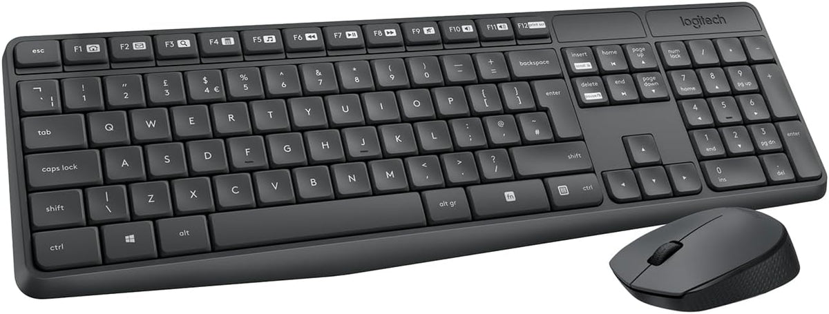 Logitech MK235 Wireless Combo DEU QWERTZ Keyboard + Mouse Set Grey