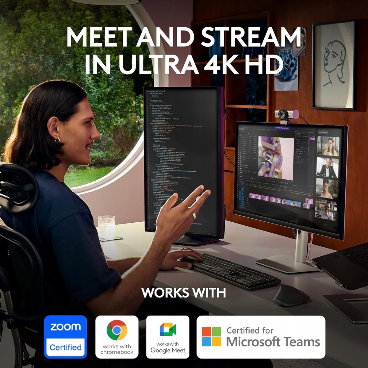 Logitech MX Brio 4K Ultra HD USB-C Webcam Packaging status original