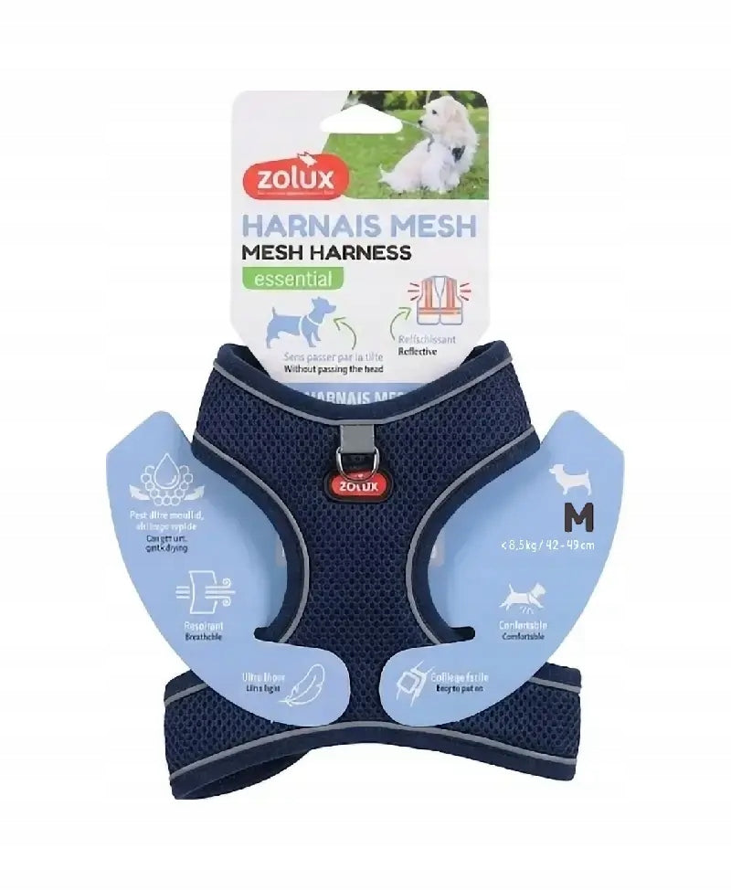 M Navy Blue Mesh Breathable Harness for Dogs
