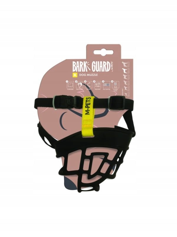 M-PETS muzzle - BARK GUARD - black/yellow - XL