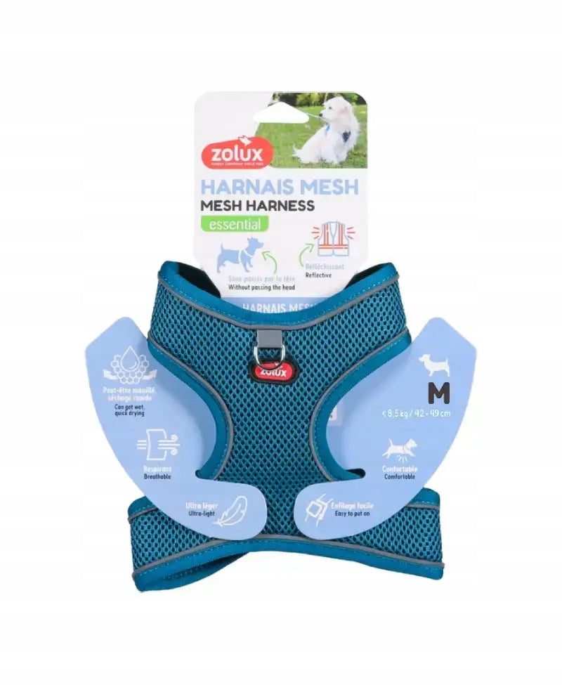 M Turquoise Mesh Breathable Harness for Dogs
