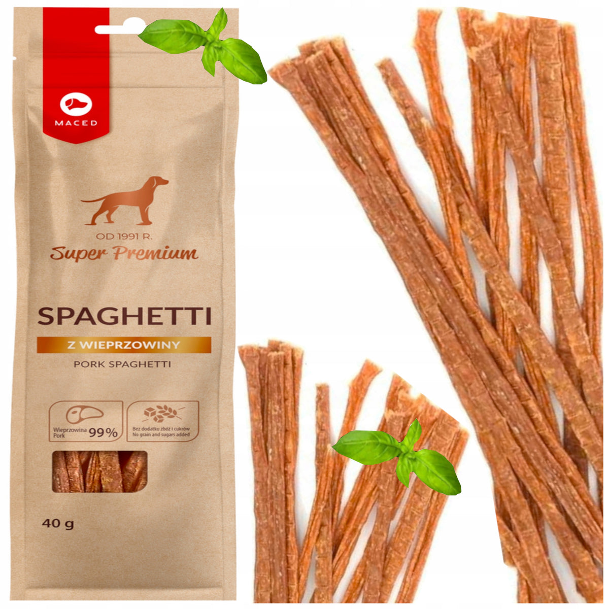 MACED DELICACY PORK FLAVOR FOR DOG SPAGHETTI WITH PORK 40G