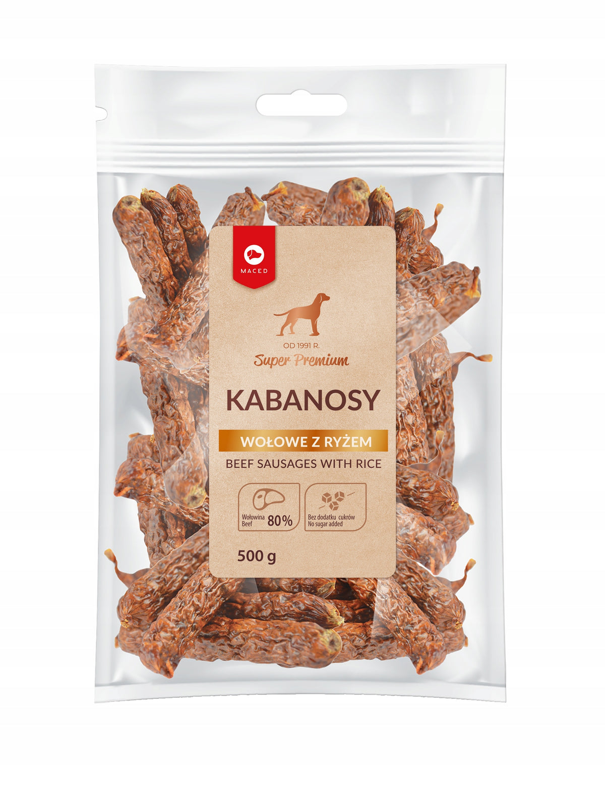 MACED SP BEEF KABANOSY WITH RICE ECONOM PACK 500G
