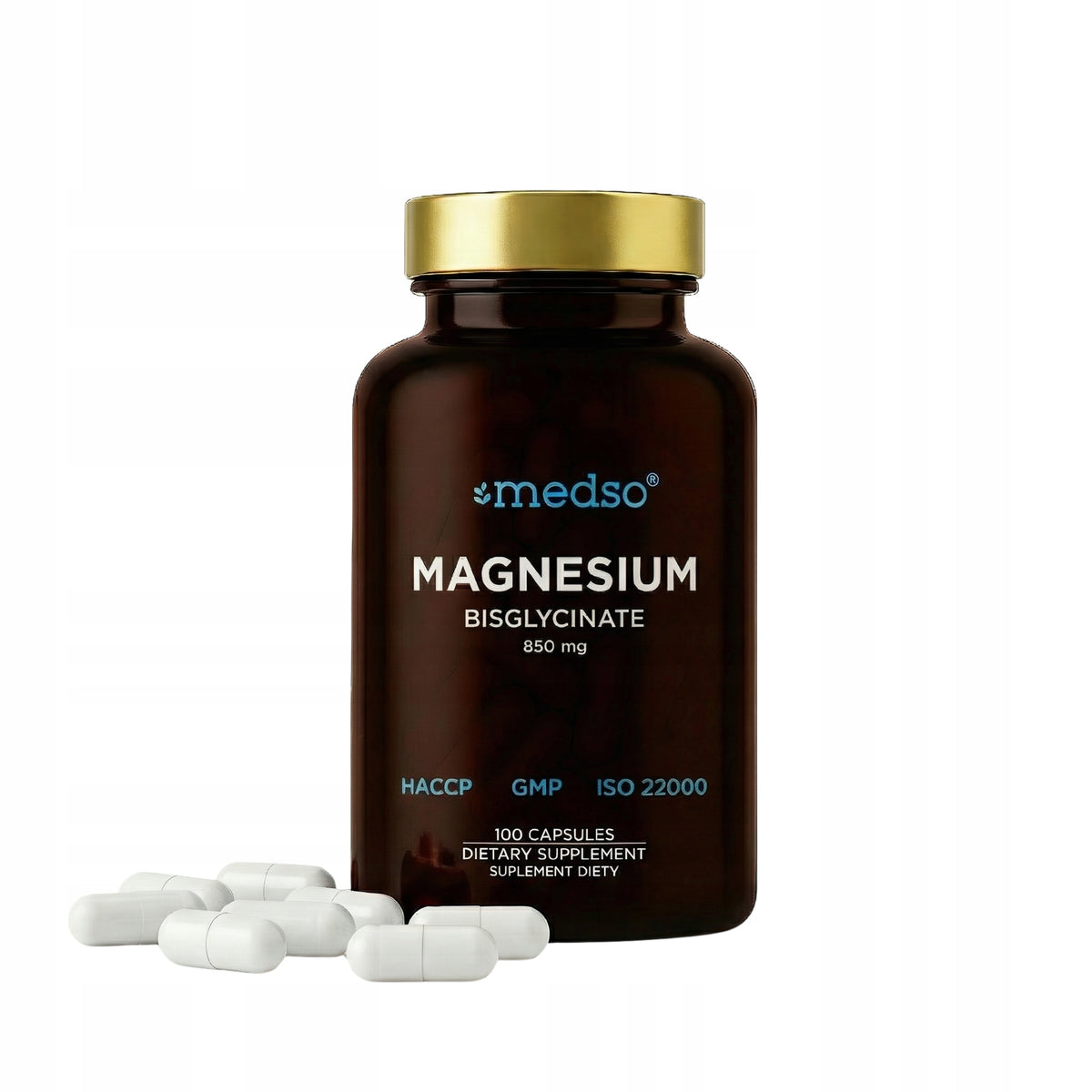 MAGNESIUM CHELATED DIGLYCINATE 850mg MUSCLE SPASMS NERVOUS SYSTEM 100CAPS. Packaging status original
