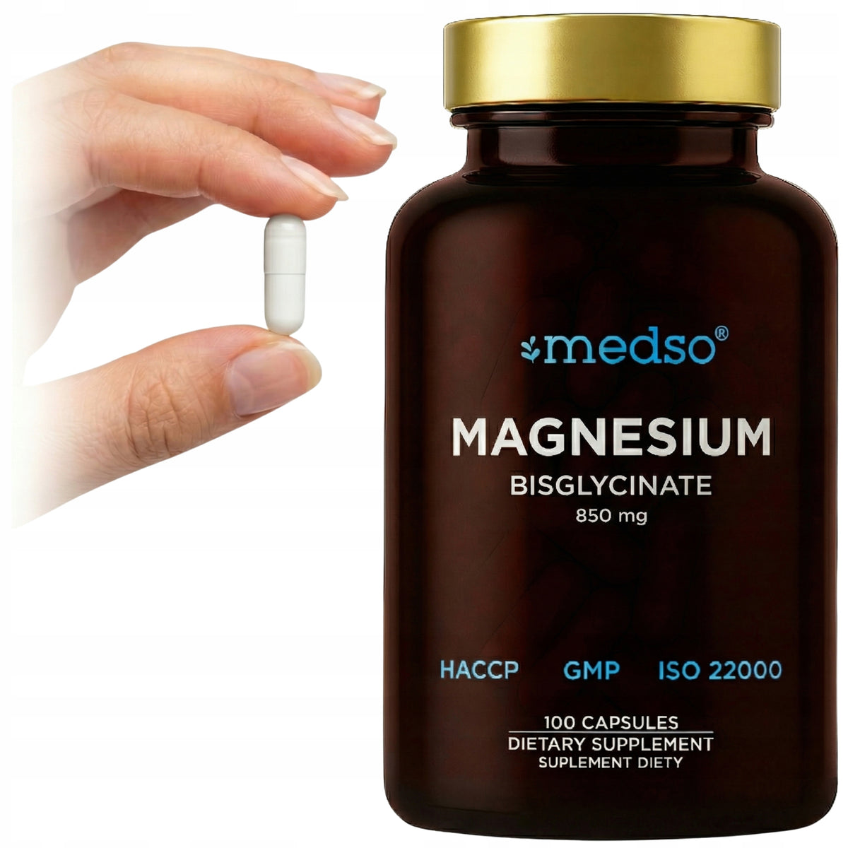 MAGNESIUM CHELATED DIGLYCINATE 850mg MUSCLE SPASMS NERVOUS SYSTEM 100CAPS.